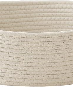 JMvicyroam Small Woven Basket. Empty Gift Basket. White/1 Pack