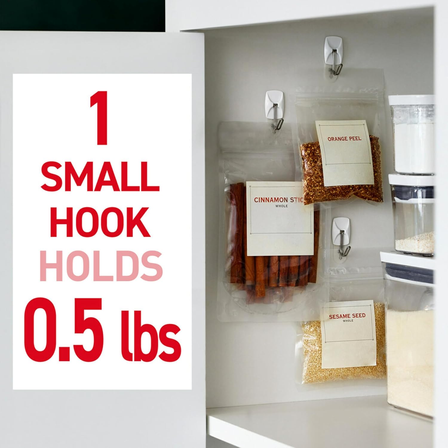 Command Small Wire Toggle Hooks. 16 Hooks and 24 Strips. Damage-Free Hanging Wall Hook with Adhesive. No Tools Required. Great for Home. Kitchen. and Office Organization. Holds up to 0.5 lb - Image 3